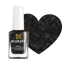 Oja pentru unghii Bluesky Kids - Rockstar, Sclipici negru, Ușor de îndepărtat, Non-toxică, Pe bază de apă, Inodoră - Oja gratuită pentru copii, 5 ml, Pachet de 1