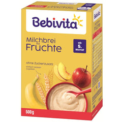 Porridge di latte con frutta (4x500g), a partire da 5 mesi, senza zuccheri aggiunti, con preziosi minerali e vitamine, molto saziante