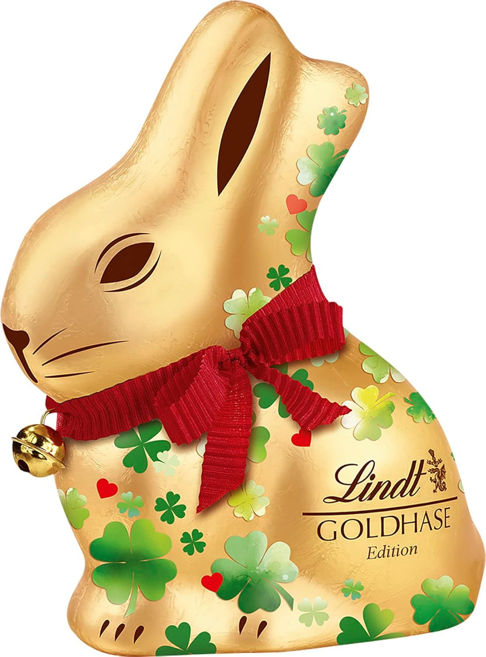 Lindt Chocolate Gold Bunny Edizione Portafortuna | 100 g| Cioccolato al latte dorato con motivo portafortuna pasquale | Cioccolato pasquale | Regalo di cioccolato | Coniglietto di cioccolato | Coniglietto di Pasqua