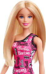 Barbie Fashion Doll con capelli biondi lisci, vestito elasticizzato monospalla rosa e scarpe con logo stampato HRH07 Naty Shop Dolls