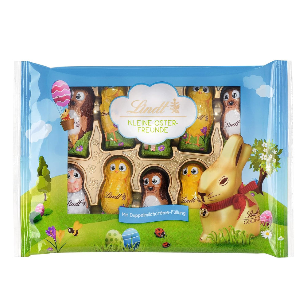 Lindt Piccoli Amici di Pasqua al Cioccolato | 2x100 g | 10 divertenti amici pasquali Lindt | Finissima Crema al Latte Doppia in Cioccolato al Latte Alpino | Uova di Pasqua per bambini | Dono di cioccolato