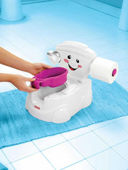 Fisher-Price Meine Erste Toilette, Baby Töpfchen, Mit Musik & Lustigen Sätzen, Tragbare Baby Toilette, Abnehmbarer Toilettenaufsatz, Deutsche Version, Ab 1 Jahr, P4326 Accessori Alimentazione e Allattamento Bebe Naty Shop
