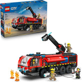 LEGO City Flughafenlöschfahrzeug - Spielzeug Einsatzfahrzeug - Modellbau mit 4 Feuerwehr Minifiguren - Geburtstagsgeschenk für Jungen ab 7 Jahren und Technikfans - 60499