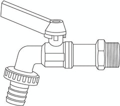 Robinet cu bilă Gardena: Robinet pentru uz interior și exterior, filet de 26,5 mm (G 3/4 inch), pentru furtunuri de 13 mm (1/2 inch) (7332-20)