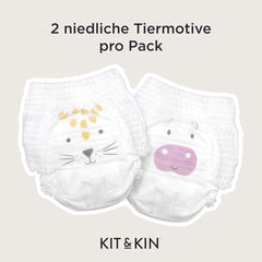 Kit & Kin Pannolini ecologici Premium, taglia 4 (9-16 kg), 132 pannolini, a base vegetale e ipoallergenici, protezione affidabile dalle perdite, vegani e cruelty free