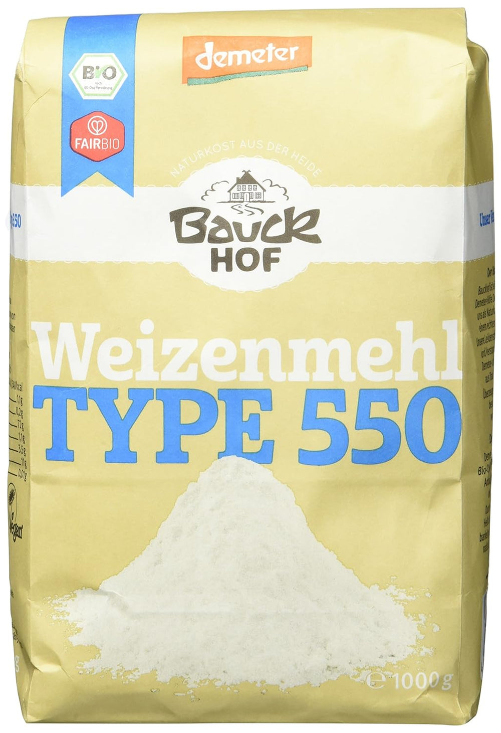Farina di grano tenero tipo Hof 550 Demeter, 1 kg