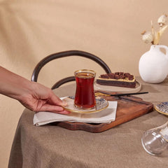 Set de ceai Karaca Aris cu 12 piese pentru 6 persoane - Serviciu rafinat din porțelan pentru o savurare elegantă a ceaiului