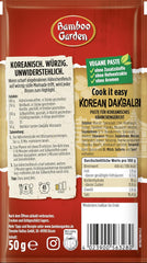 Bamboo Garden - Dakgalbi Würzpaste coreano | Zum Marinieren von Hühnchen, Gemüse und Tofu | Per 4 porzioni | Ingredienti vegani e naturali | 50 g in busta