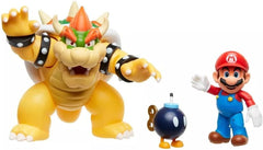 Nintendo Super Mario Bowser 18 cm vs. Set di figurine di Mario (onda 1) Action figure Naty Shop