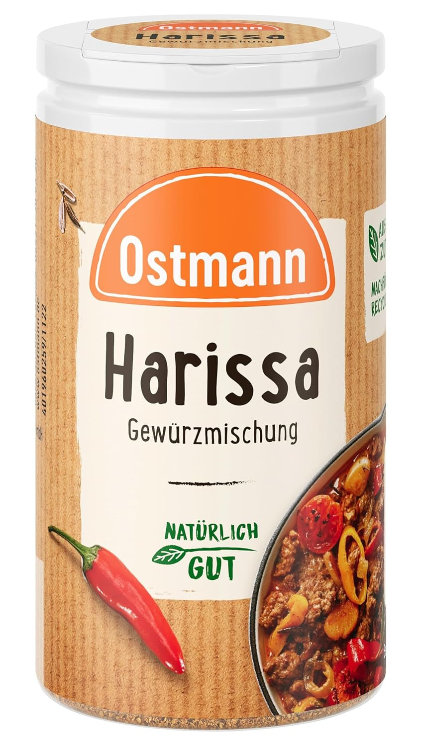 Ostmann Gewürze - Harissa Gewürzmischung | Sciarfes orientalisches Gewürz für Geflügel, Fleisch, Gemüse oder Couscous | 35 g in Der Streudose