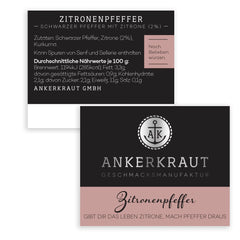 Ankerkraut Zitronenpfeffer, 85g in vetro di sughero, Pfeffer-Mischung Citrus Frische-Kick, Einfach Kochen mit Gesmack & Aroma