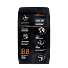 Boabe de cafea Jacobs Barista Crema Intense 1kg – Intensă, Ciocolată neagră și pecan, Boabe Arabica și Robusta, Intensitate 7/10, ideală pentru Café Crema (Pachet de 2)