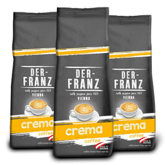 DER-FRANZ Kaffee Crema, Intensität 4/5, 100% Arabica, ganze Kaffeebohnen, 3 x 500 g