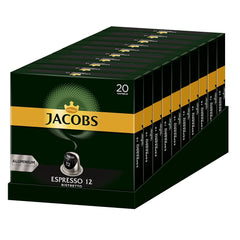 Kaffeekapseln Espresso Ristretto, Intensität 12 von 12 & Kaffeekapseln Krönung Crema, 200 Nespresso kompatible Kapseln, 10er Pack, 10 x 20 Getränke, 1040 g