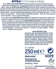 NIVEA, Lozione detergente intima con acido lattico, estratto di camomilla e olio di jojoba biologico, 250 ml Bagno e doccia Naty Shop