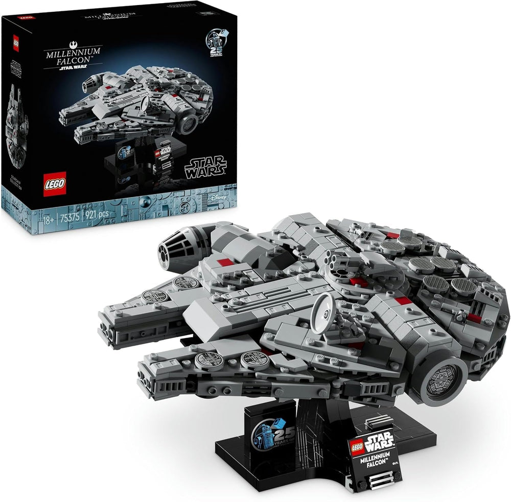 LEGO Star Wars Millennium Falcon 25° anniversario Set per adulti Nave costruibile Una nuova speranza Kit modello di astronave da collezione Regali per uomini e donne 75375 Set di costruzione Acquista nel negozio LEGO Singur