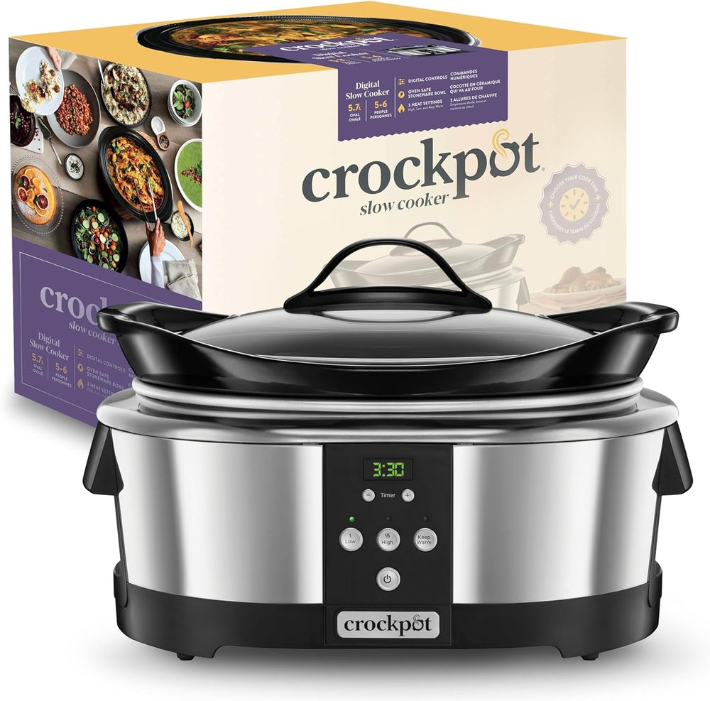 Crockpot, Slow Cooker elettronico, 5,7 L (5-6 persone) Slow Cooker Naty Shop Titolo predefinito