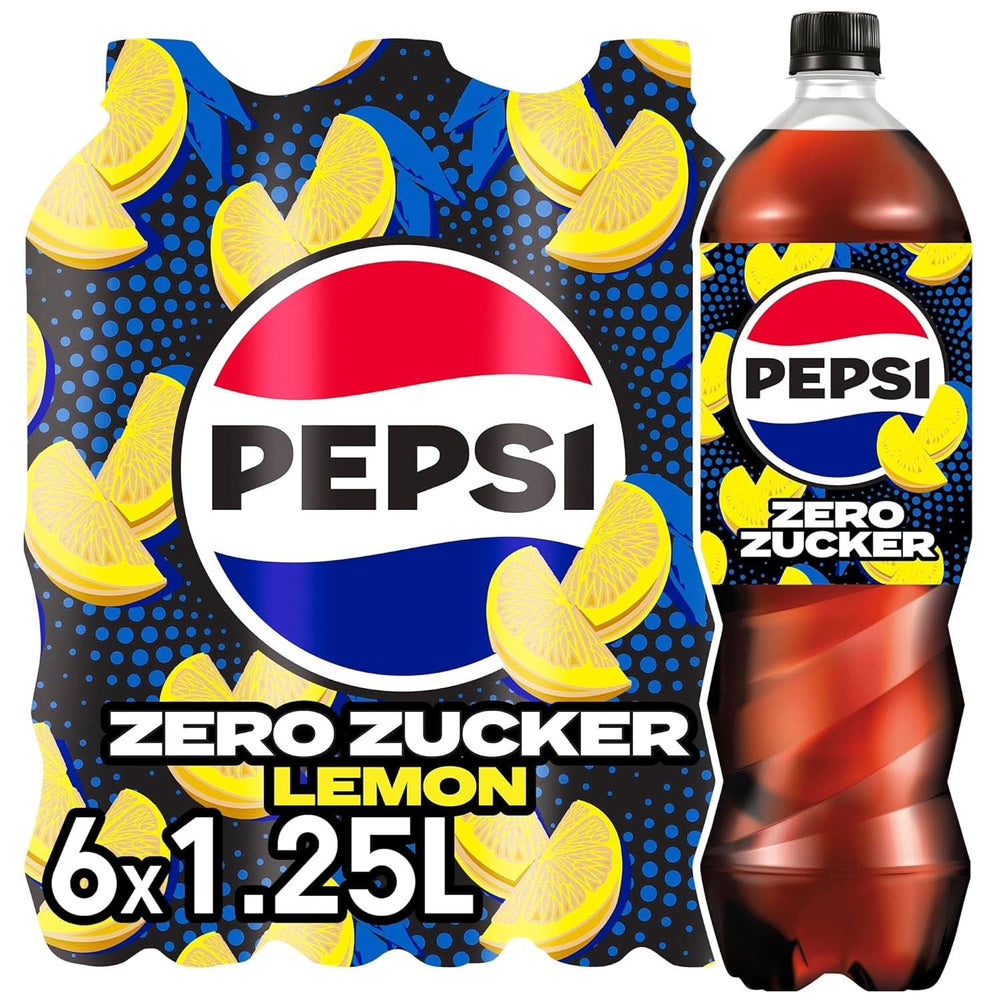 Pepsi Zero Sugar Lemon, la bevanda analcolica senza zucchero di Pepsi al gusto di limone, set 6 x 1,25 litri Naty Shop Nuova Versione