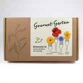 Blumensamen-Geschenkset GOURMET BLUMEN - 4 Sorten Essbare Blüten, Mit Biologischem Starterdünger