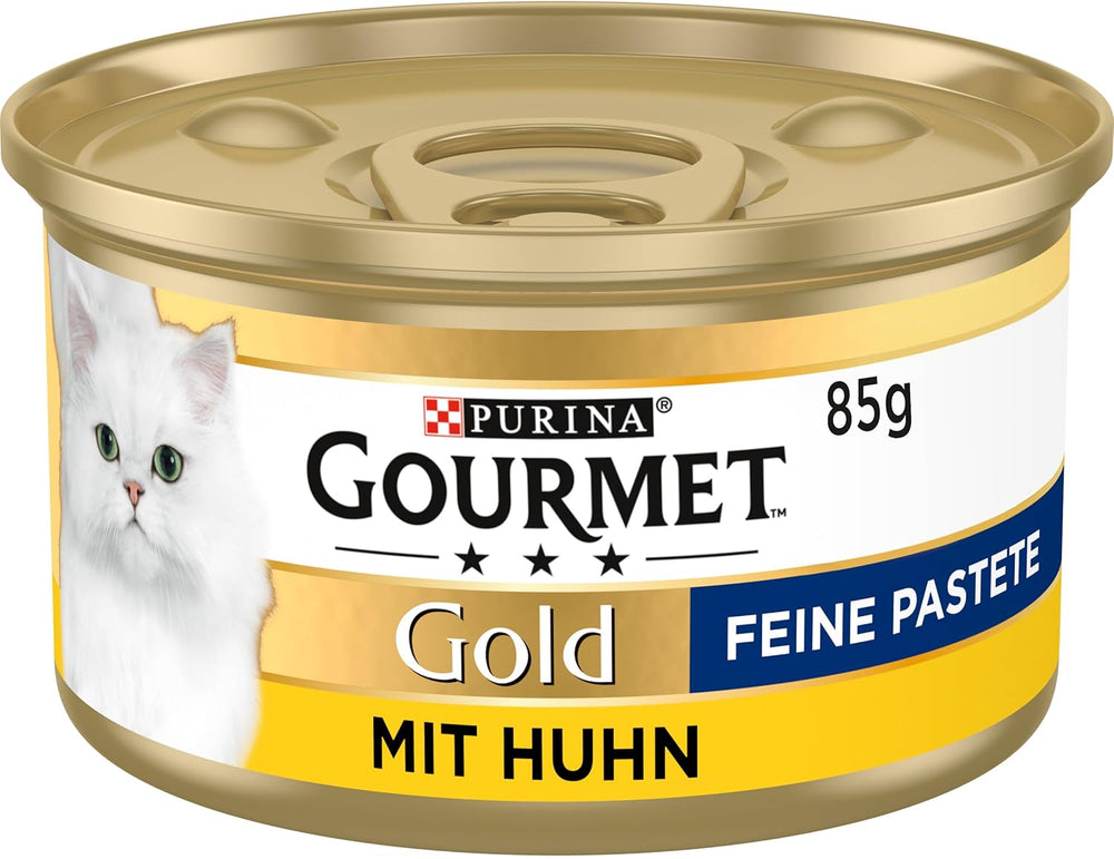 Gourmet Gold Feine Pastete Katzenfutter nass, mit Huhn, 12er Pack (12 x 85g)