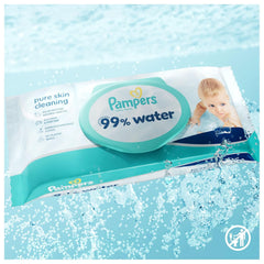 Salviette per neonati Pampers 99% acqua, 12 confezioni da 60 salviette ciascuna = 720 salviette per neonati, lozione leggera 99% acqua