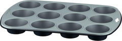 Gustosa Backform 12 Muffin Aus Stahl, Antihaftbeschichte, Für Backofen, Schwarz, 38 X 27 Cm Stampi e teglie per pasticceria Naty Shop