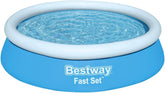 Piscina fuori terra Bestway Fast Set senza pompa, Ø 183 x 51 cm, blu, rotonda, 940 litri, materiale TriTech, autoassemblaggio, valvola di sicurezza, incl. toppa di riparazione