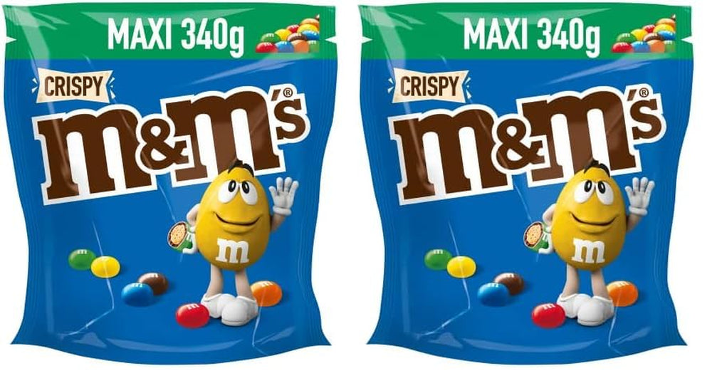 M&M'S Crispy, lenticchie croccanti al cioccolato e centro croccante, cioccolato, 1 confezione (1 x 340 g) (confezione da 2)