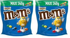 M&M'S Crispy, lenticchie croccanti al cioccolato e centro croccante, cioccolato, 1 confezione (1 x 340 g) (confezione da 2)