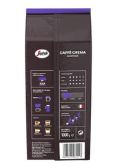 Segafredo Zanetti Caffè Crema Gustoso - Boab întreg (Pachet de 1 kg) - Potrivit pentru Caffè Crema - Boabe de cafea prăjite lungi și închise la culoare, aromă plină și intensă (Pachet de 2)