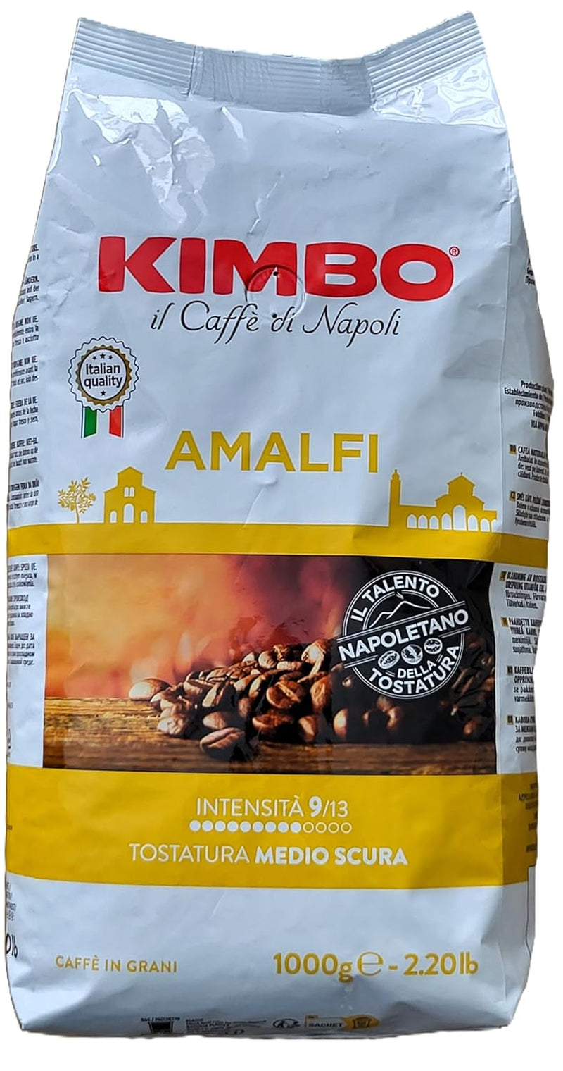 Boabe întregi de cafea Amalfi (100% Arabica), prăjire medie, pungă de 1 kg