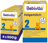 2 Folgemilch (4 x 500g), nach dem 6. Monat, mit Vitamin C und D, Omega-3 (DHA), altersgerecht sättigend