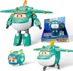Super Wings EU770447 - Trasformare Tino & Pet, personaggio giocattolo trasformabile ca. 14,5 cm e animale domestico con un'altezza di ca. 4,3 cm, per bambini dai 3 anni in su Action figures Naty Shop Tino