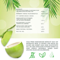 Acqua di cocco, bevanda sportiva pura, dissetante, 12 bevande analcoliche da 330 ml Naty Shop