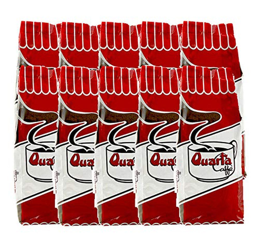 Boabe Quarta Caffè Sorte Rossa – cafea arabică și robustă, 250g, aromă puternică și energică – 10 pachete a câte 250g fiecare. Produsă în Apulia, Salento