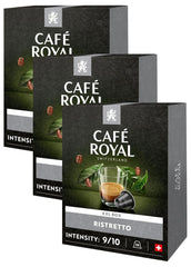 Café Royal Ristretto 36 Kapseln für Nespresso Kaffee Maschine - 9/10 Intensität - UTZ-zertifiziert Kaffeekapseln aus Aluminium (Packung mit 3)