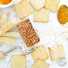 ROTTAMI DI COTTURA - Mini-Holzrolle "Ondines" – Decorazione per Kekse, Sandgesandet, Cookies – 5308