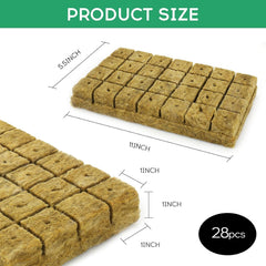 28 cuburi de lână Rockwool, Set de lână Rockwool, Covoraș de creștere Rockwool, Covoraș de creștere hidroponică fără sol, Cub de lână Rockwool, Cuburi de lână Rockwool pentru butași, Clonare, Propagare 4 * 4 * 4cm