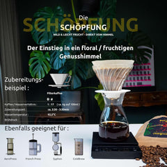 Die Schöpfung | blumig, fruchtig, feine Säure | milde & harmonische Kaffeebohnen | 500g | 100% Arabica | Äthiopien - Yirgacheffe | frisch geröstet | Versand direkt aus der Rösterei | Medium Roast