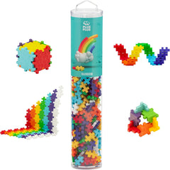 Plus-Plus 9604262 Geniales Konstruktionspielzeug, Regenbogen, Kreativ-Bausteine Tube, 240 Teile