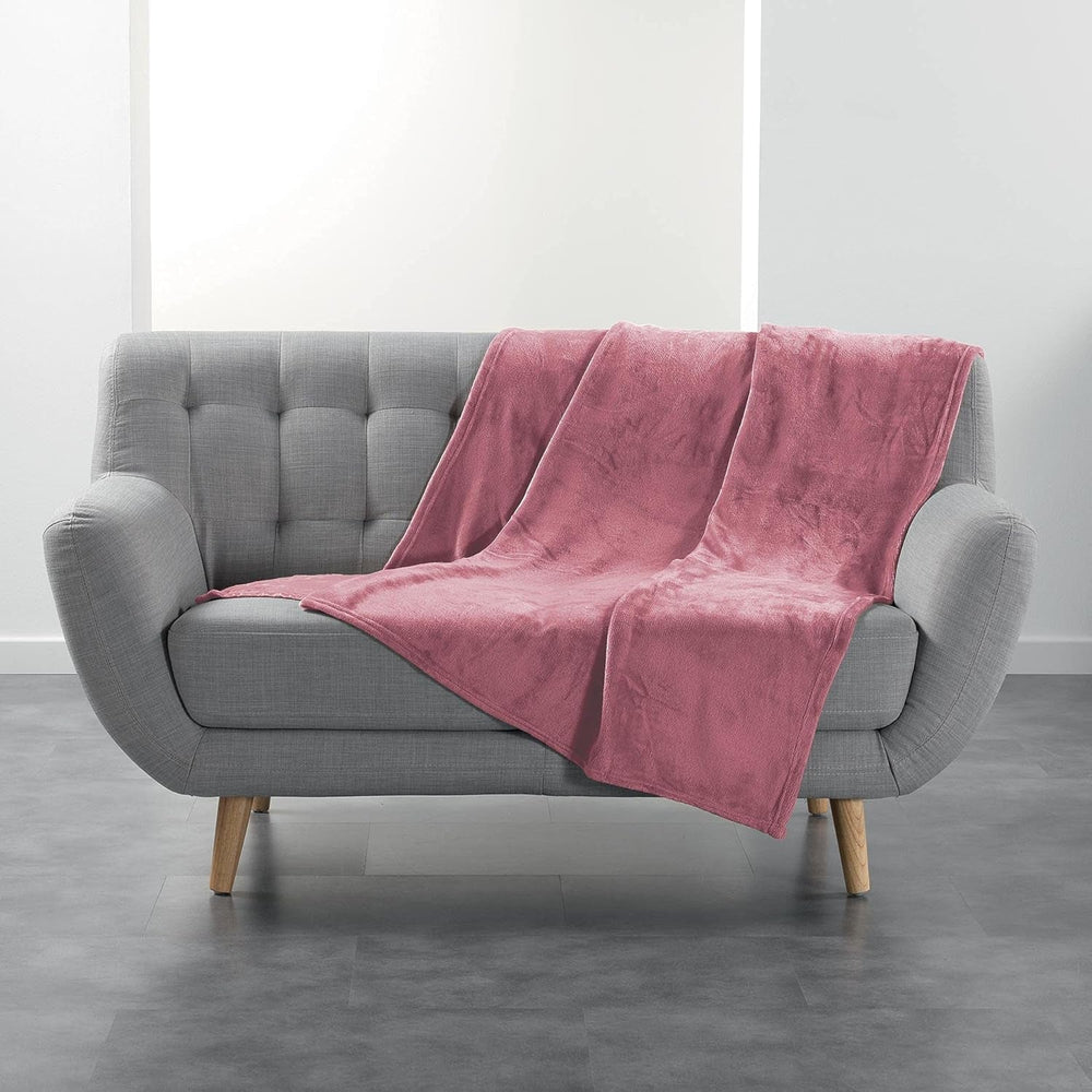 Douceur D'Intérieur, Coperta in Flanella, 125 X 150 Cm, Rosa, Piumini e trapunte in flanella Naty Shop Titolo predefinito