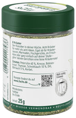 Fuchs Gewürze - 8 Kräuter gerebelt - Kräutermischung für Marinaden, Fischgerichte oder Kräuter-Frischkäse - ingredienti naturali - 25 g in wiederverwendbarer, recyclebarer Dose