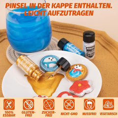 Essbarer Glitzer - 3 Torten Kuchen Deko Essbare, Metallic Lebensmittelfarbe Flüssiges, Edible Glitter Für Muffin, Cocktail, Marshmallows - 10Ml Naty Shop