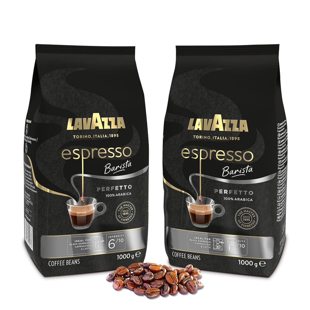 LAVAZZA - Espresso Barista Perfetto - Boabe de cafea - 100% Arabica - Italiană - Intensitate 6 - 2 pachete a câte 1 kg fiecare (ambalajul poate varia)