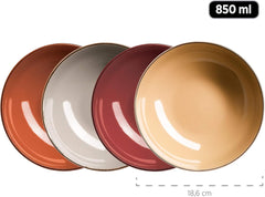 MÄSER 931871 Bordo metallico, Stoviglie moderne per 4 con bordo color ottone, servizio combinato 16 pezzi Set di stoviglie Naty Shop