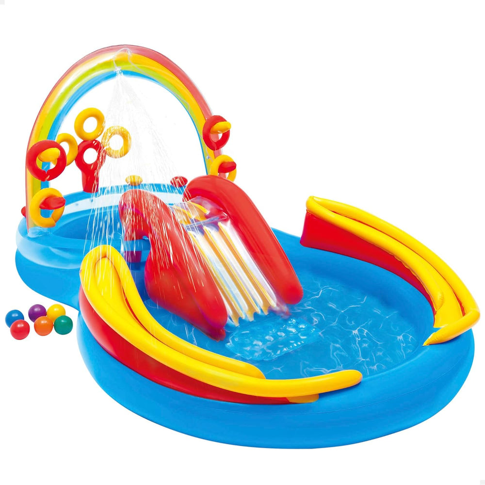 Intex Rainbow Ring Play Center - Piscina fuori terra per bambini - Piscina per bambini - 297 x 193 x 135 cm - Da 3+ anni 57453NP Multicolor 297x193x135 cm