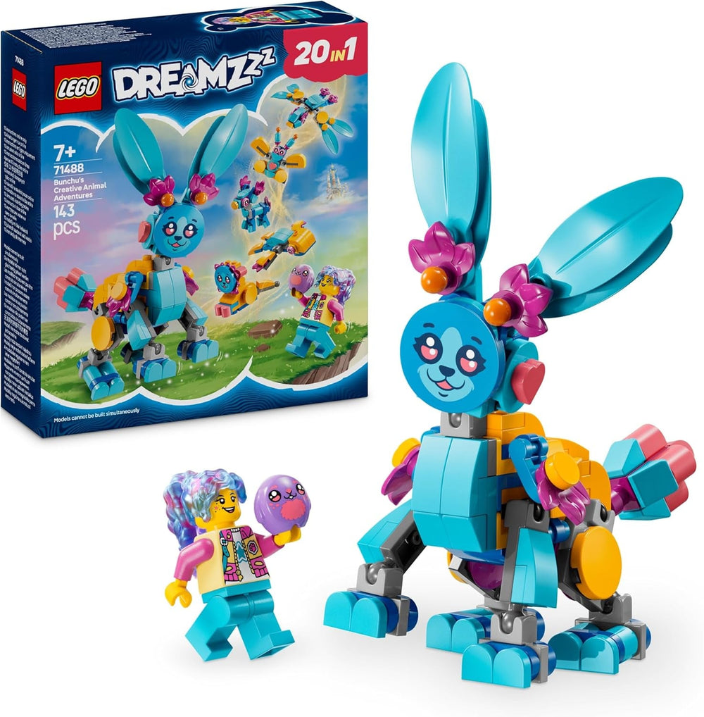 LEGO DREAMZzz Bunchus kreative Tierabenteuer, Spielzeughase für Kinder, 20-in-1 Fantasy-Spielset mit der Minifigur Izzie, Geschenk für Mädchen und Jungen ab 7 Jahren 71488