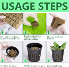 Kit rete Hydrokultur Pflanzen da 76 pezzi -20 pezzi 2 pollici (5 cm)-Topfbecher mit geschlitztem Netz, 36 pezzi Steinwolle Anzucht, 20 pezzi articolo Selbstbewässernde Dochtschnur aus Baumwolle für Hydrokultur