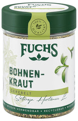 Fuchs Gewürze - Bohnenkraut gerebelt - ideale per Gemüsegerichte, Bohnengerichte oder Eintöpfe - ingredienti naturali - 20 g in wiederverwendbarer, recyclebarer Dose