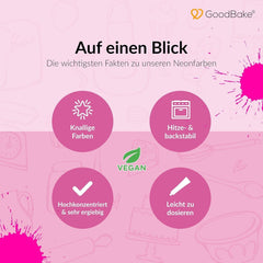 Goodbake Neonlebensmittelfarben 6 Farben Set – Intensive Lebensmittelfarbe – Lebensmittelfarbpaste – Zum Einfärben Von Torten, Fondant, Buttercreme Uvm. – Negozio Naty 100% vegano